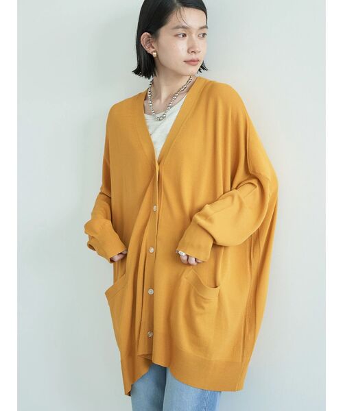 「AMERICAN HOLIC」 ニットカーディガン L イエロー レディース