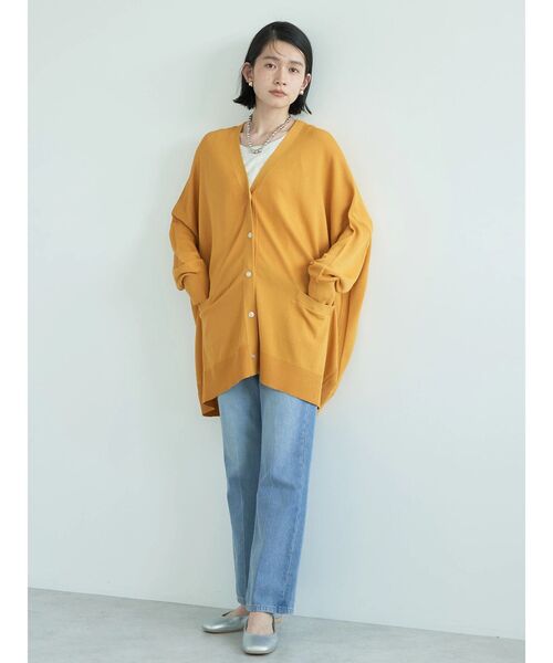 「AMERICAN HOLIC」 ニットカーディガン L イエロー レディース
