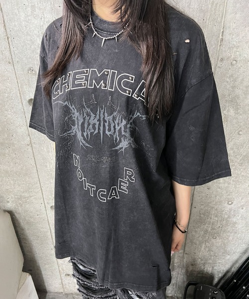 tシャツ ケミカルスタッズビッグT レディース メンズ