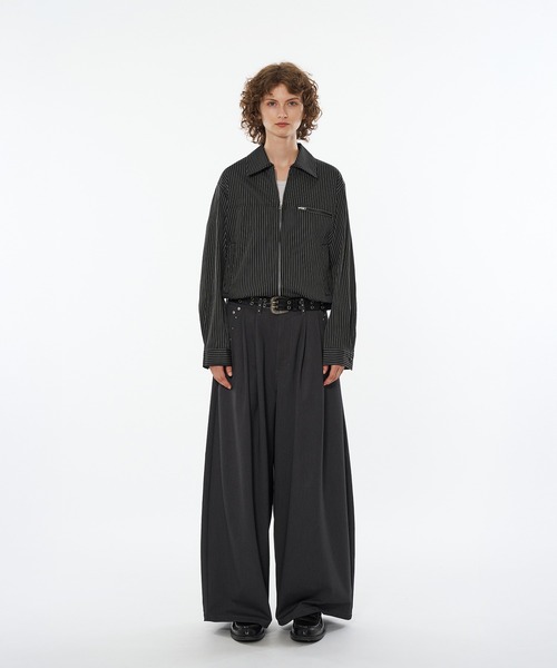 WISH FOR EVER ブルゾン アウター SEERSUCKER DOUBLE ZIP SHORT
