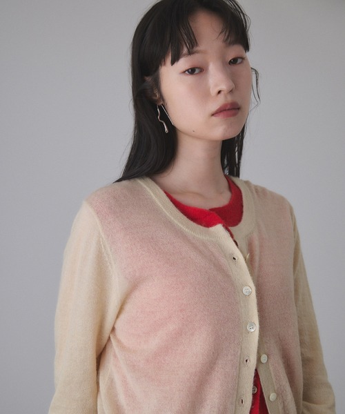 ADAM ET ROPE アダムエロペ　モヘアカーディガン　モヘアニット ADAM ET ROPE' カーディガン 「WEB限定」ダブルモヘヤニット