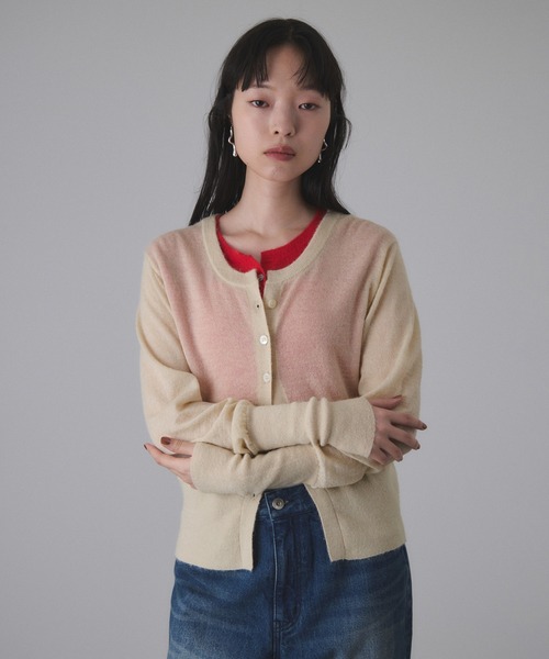 新品ヘアリーカーディガン ADAM ET ROPÉ WILD LIFE TAILOR(アダム エ ロペ ワイルド ライフ