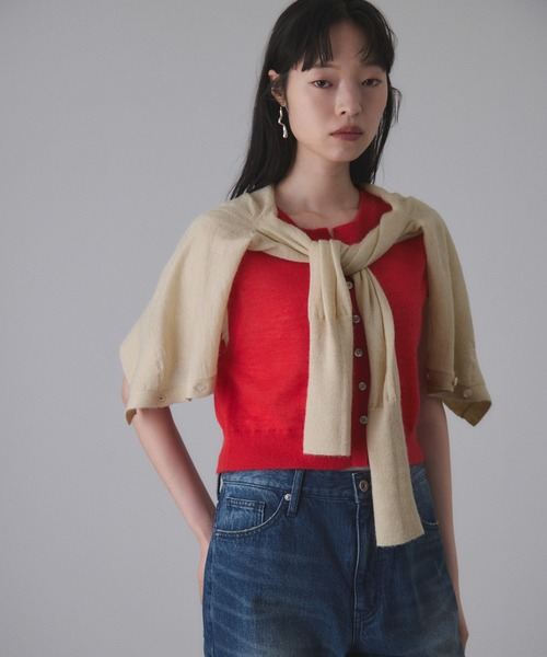 ADAM ET ROPE' カーディガン モヘアミックスセットニット