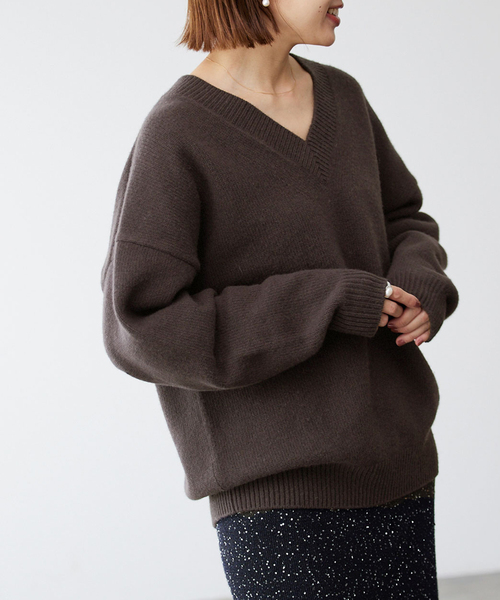 IENA（イエナ） Vネックニット - ブラウン レディース : ZOZOTOWN