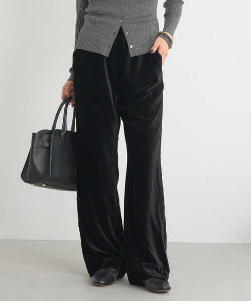 IENA（イエナ） パンツ スカラップドベルベットパンツ レディース