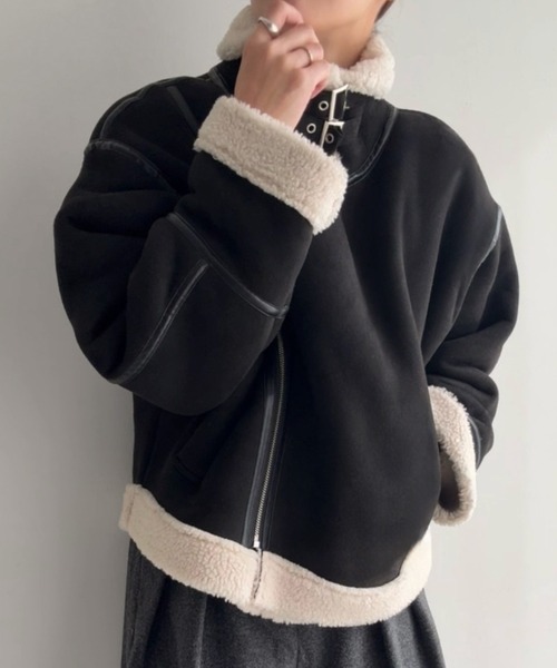 JUNOAH(ジュノア) ムートンコート ボアコート ボアフェイクムートン JUNOAH(ジュノア) ムートンコート ボアコート ボアフェイクムートン