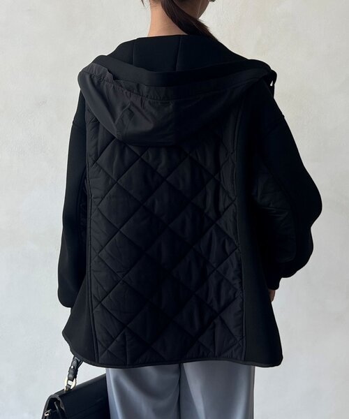 Chez toi ブルゾン アウター モスダンボール中綿切替フード