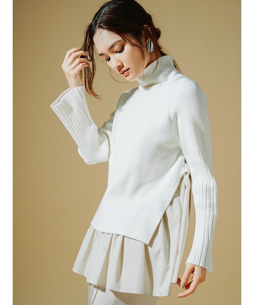 最終お値下げです！セルフォード　ファー付きベージュ長袖ニット ファーニットプルオーバー | セルフォード(CELFORD) | マルイウェブ