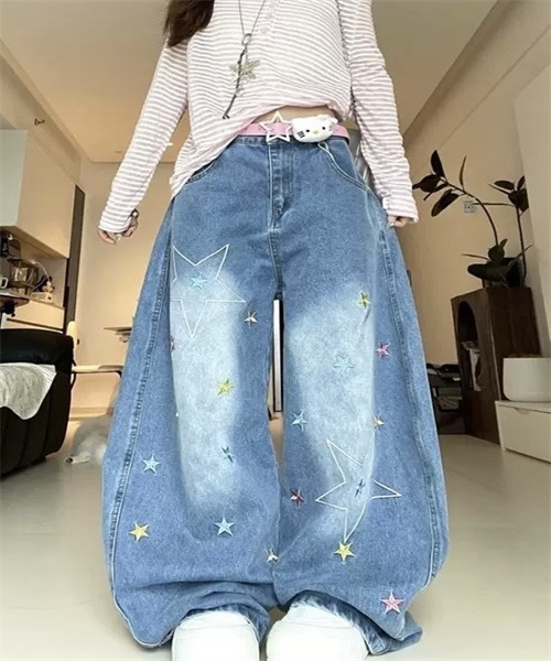 Bibiy. デニムパンツ ワイドシルエット　PHILIPPA DENIM Dream garden（ドリームガーデン） ワイドパンツ ジーンズ デニム