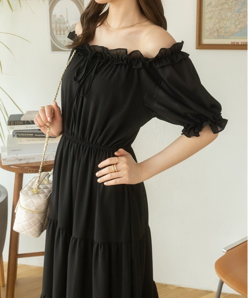 「Ada.」 半袖ワンピース FREE ブラック レディース_画像3