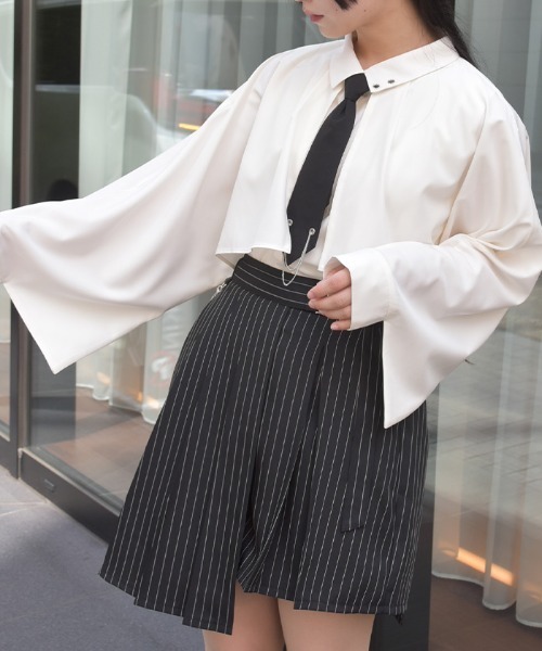 axes femme（アクシーズ ファム） ブラウス シャツ タイ付オーバー