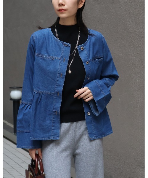 Doumoi デニムジャケット gジャン ライトデニム デザイン ジャケット