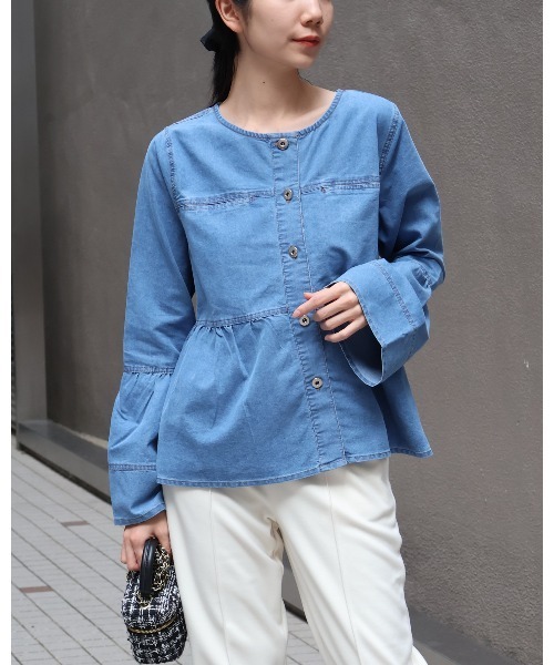 Doumoi デニムジャケット gジャン ライトデニム デザイン ジャケット