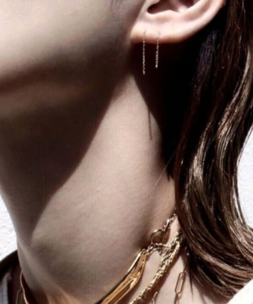 K10YG ロングピアス K10YGロングスティックピアス（ピアス） | Tetii（テティ）| ワールド