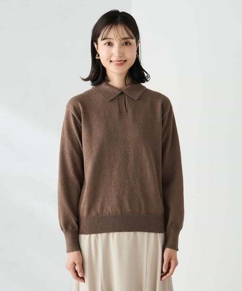 えのの a.v.v（アー・ヴェ・ヴェ） ニット セーター 襟付きスキッパーニット