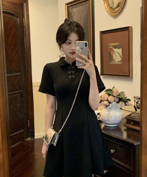 「almo」 半袖ワンピース FREE ブラック レディース_画像5