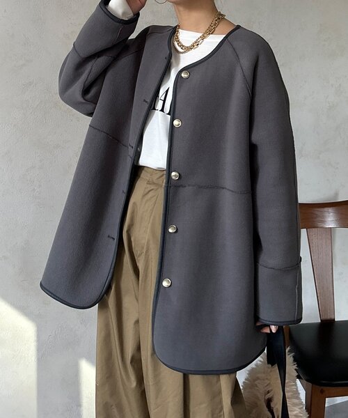 DouDou（ドゥドゥ） コート アウター リバーシブルボアコート