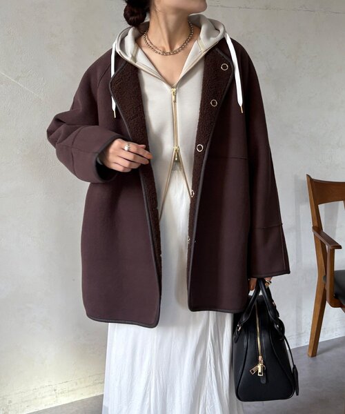 DouDou（ドゥドゥ） コート アウター リバーシブルボアコート