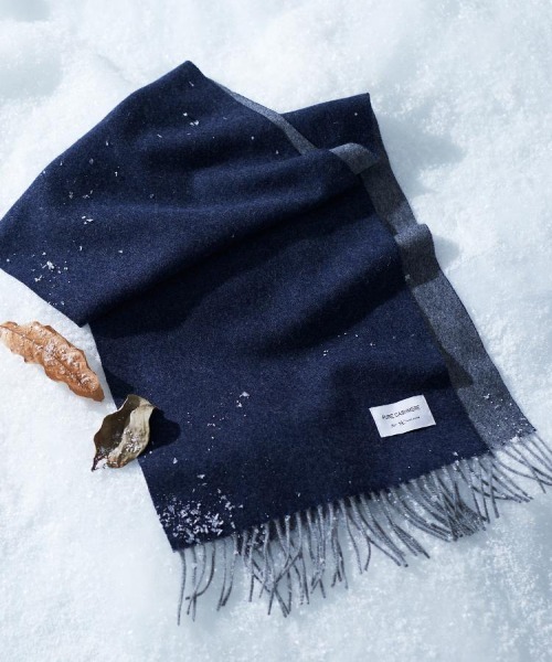 新品未使用　タケオキクチ　メンズ　カシミヤ　マフラー　リバーシブル TAKEO KIKUCHI（タケオキクチ） マフラー 「洗えるカシミヤ」大きめ