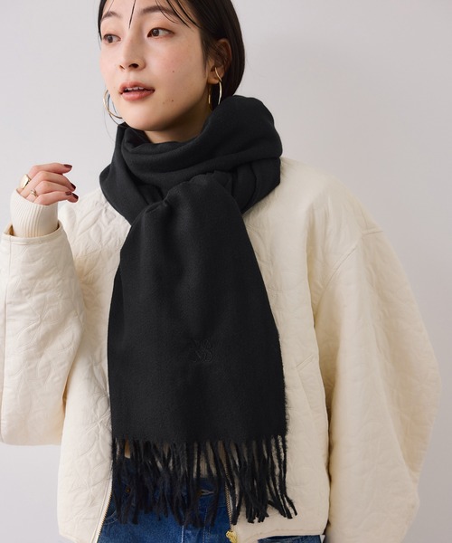 VIS（ビス） ストール マフラー なめらかタッチ刺繍入りストール