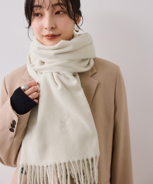 VIS（ビス） ストール マフラー なめらかタッチ刺繍入りストール