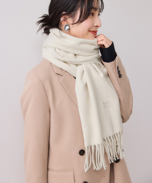 VIS（ビス） ストール マフラー なめらかタッチ刺繍入りストール