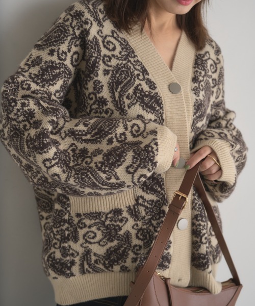 deux amour カーディガン 柄カーディガン レディース : ZOZOTOWN Yahoo