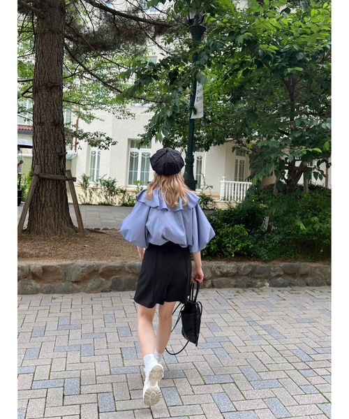 「JUMELLE」 半袖ブラウス M ネイビー レディース_画像4