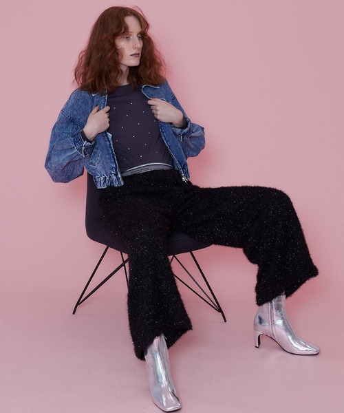 「MAISON SPECIAL」 イージーパンツ 36 ブルー レディース_画像6