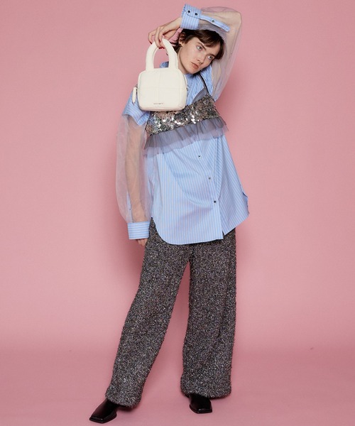 「MAISON SPECIAL」 イージーパンツ 36 ブルー レディース_画像7