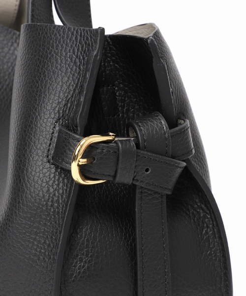 黒 レザー風 トートバッグ サイドストラップ付き Spick＆Span（スピック アンド スパン） トートバッグ VIOLAd'ORO