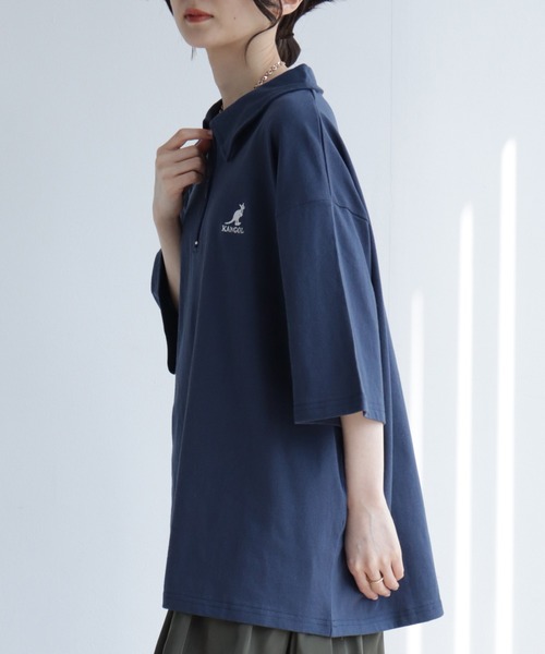 「KANGOL」 半袖ポロシャツ X-LARGE ネイビー メンズ_画像9