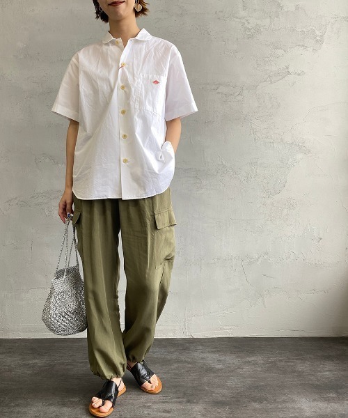 Danton（ダントン） 半袖シャツ 36 ホワイト レディース : ZOZOTOWN