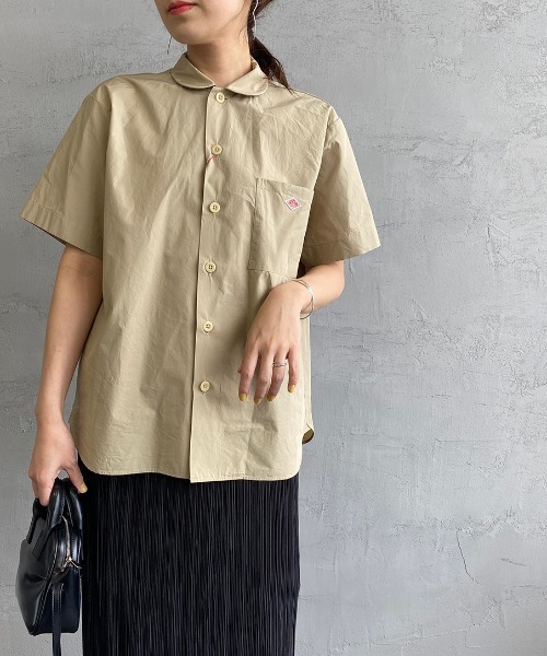 Danton（ダントン） 半袖シャツ 36 ホワイト レディース : ZOZOTOWN