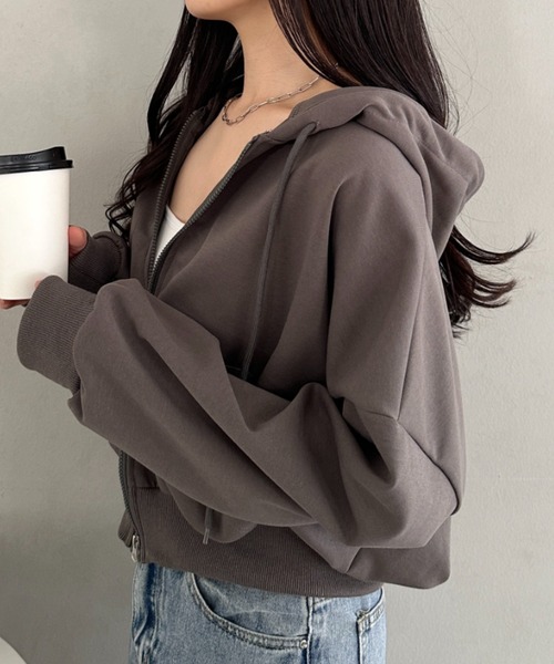 CLEA パーカー ダブルジップショートパーカー レディース : ZOZOTOWN