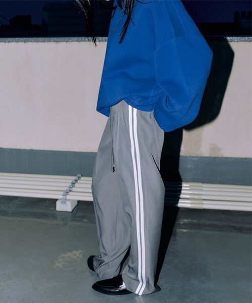 レオナールスポーツ スラックスパンツ ジップフライ ストレッチ グレー  