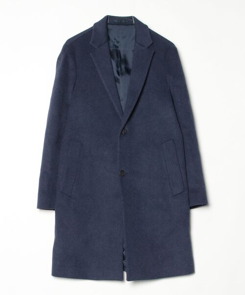 EDIFICE ネイビー 極厚メルトン　ダブル　チェスターコート　ポロコート美品 EDIFICE（エディフィス） チェスターコート コート D.PIACENZA ダブル