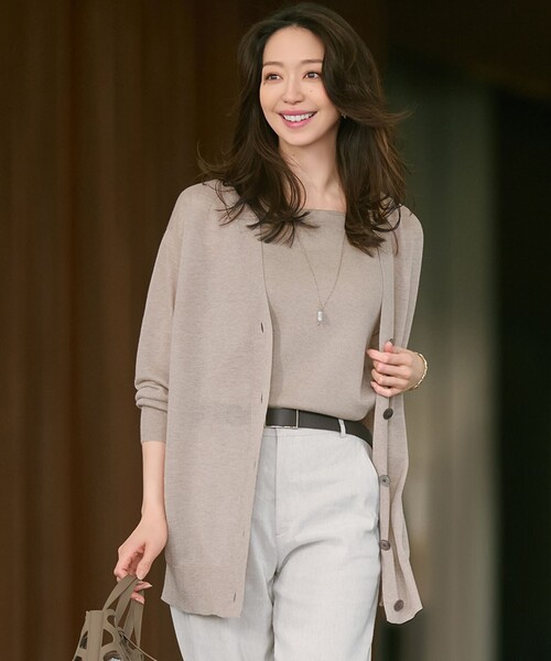 23区（ニジュウサンク） カーディガン 38 ベージュ レディース