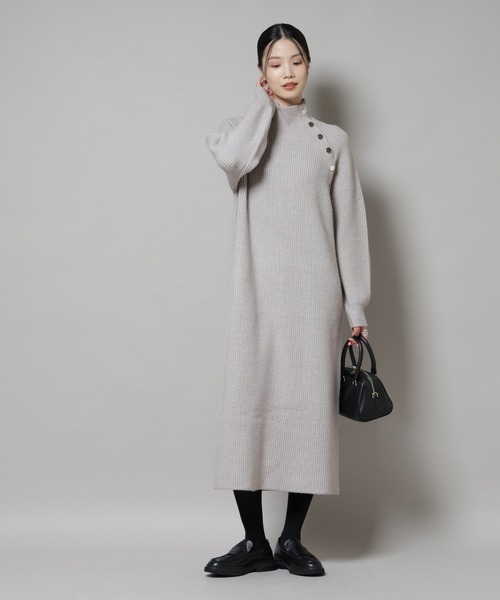 「NANO universe」 ニットワンピース FREE ネイビー レディース_画像2