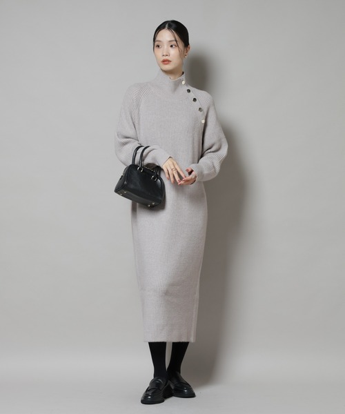 「NANO universe」 ニットワンピース FREE ネイビー レディース_画像3