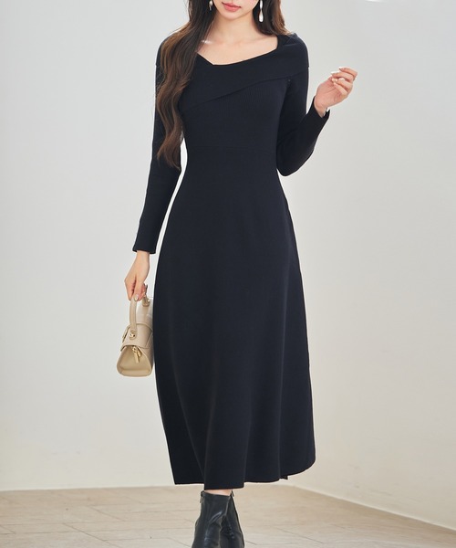 「SAISON DE PAPILLON」 ニットワンピース M ブラック レディース_画像9