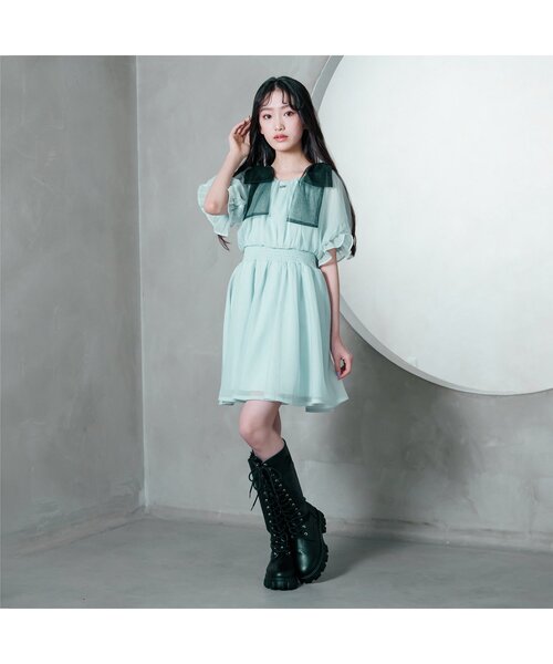「algy」 「KIDS」半袖ワンピース SMALL ブラック キッズ_画像2