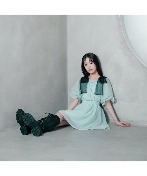 「algy」 「KIDS」半袖ワンピース SMALL ブラック キッズ_画像4