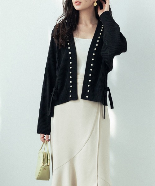 「SAISON DE PAPILLON」 ニットカーディガン L ブラック レディース_画像4