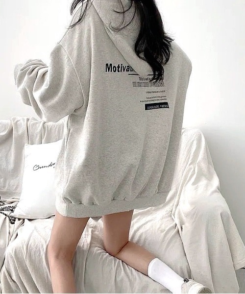 「SHEENA」 プルオーバーパーカー M ライトグレー レディース_画像2