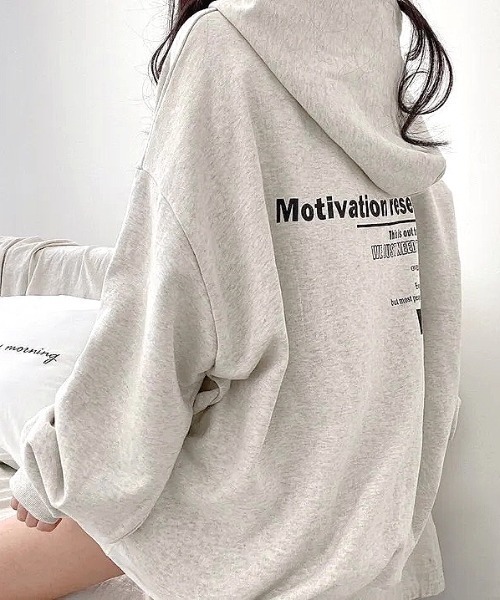 「SHEENA」 プルオーバーパーカー M ライトグレー レディース_画像6