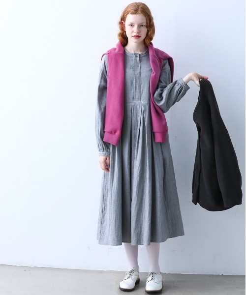 「Kelen」 長袖ワンピース S チャコールグレー レディース_画像6