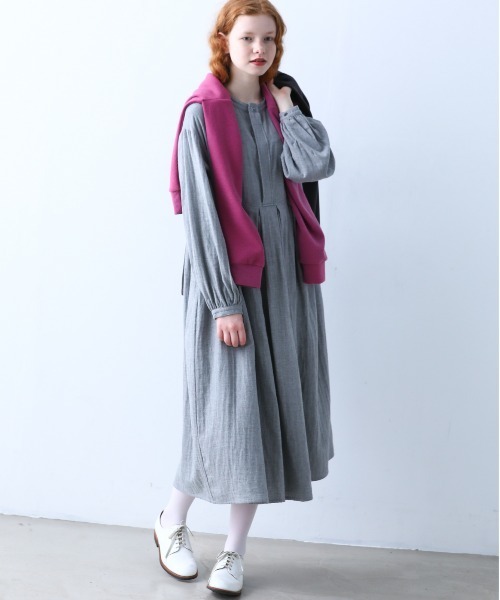 「Kelen」 長袖ワンピース S チャコールグレー レディース_画像7