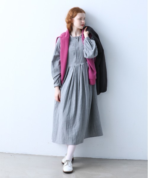 「Kelen」 長袖ワンピース S チャコールグレー レディース_画像8