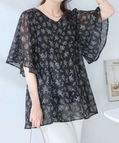 alotta（アロッタ） チュニック インナー付き上品ドレープチュニック